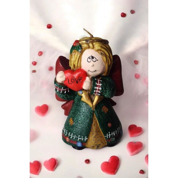 Robert Alan Christmas Love Angel Candle Vtg Figurine Kitsch 80s Holiday 5.75in - Picture 1 of 6